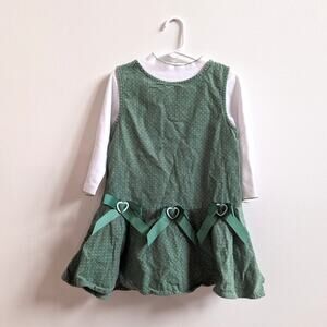 Rare Editions Dress Girls Sz 4 Green Corduroy Jumper